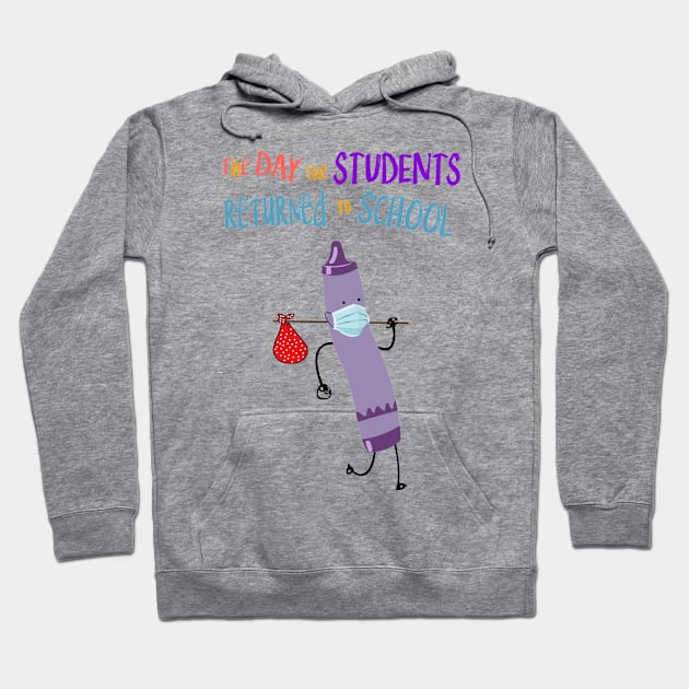 The Day The Students Returned To School Crayon Purple Funny Shirt Hoodie by Rozel Clothing